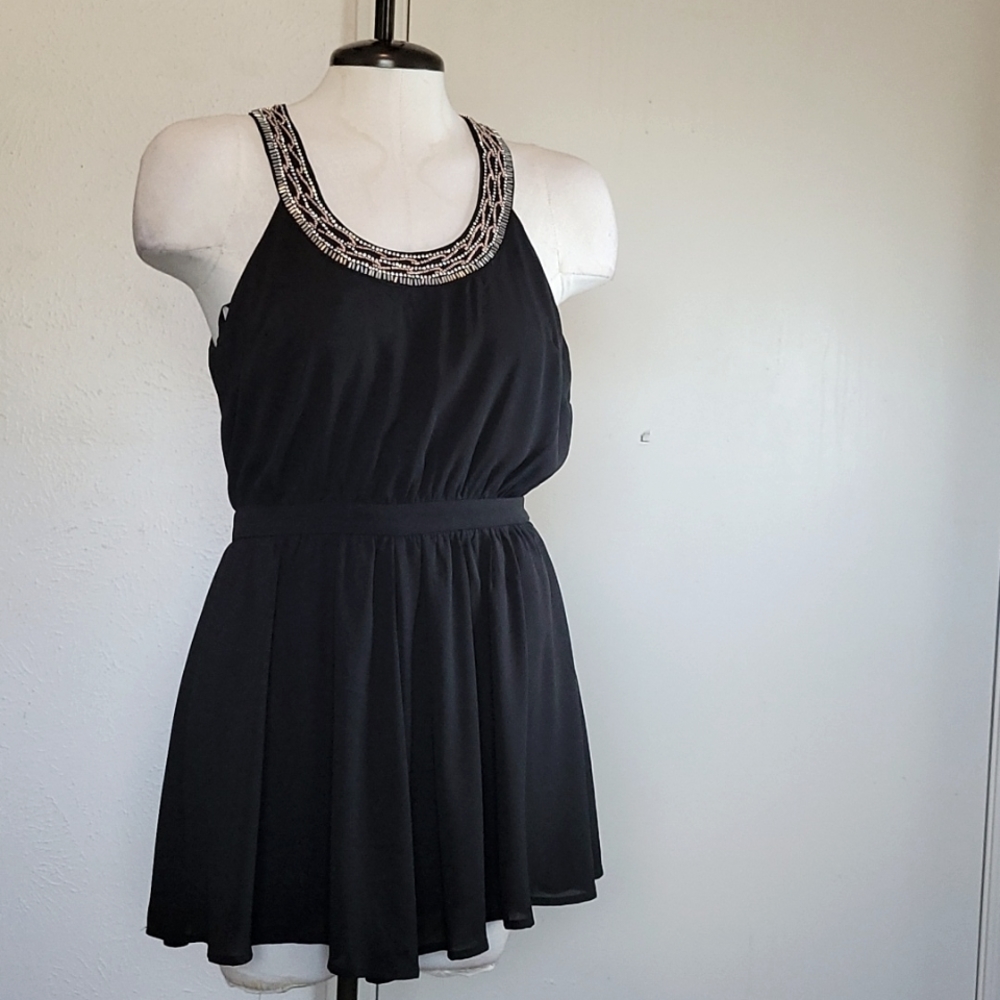 The clothing co. Beaded black romper